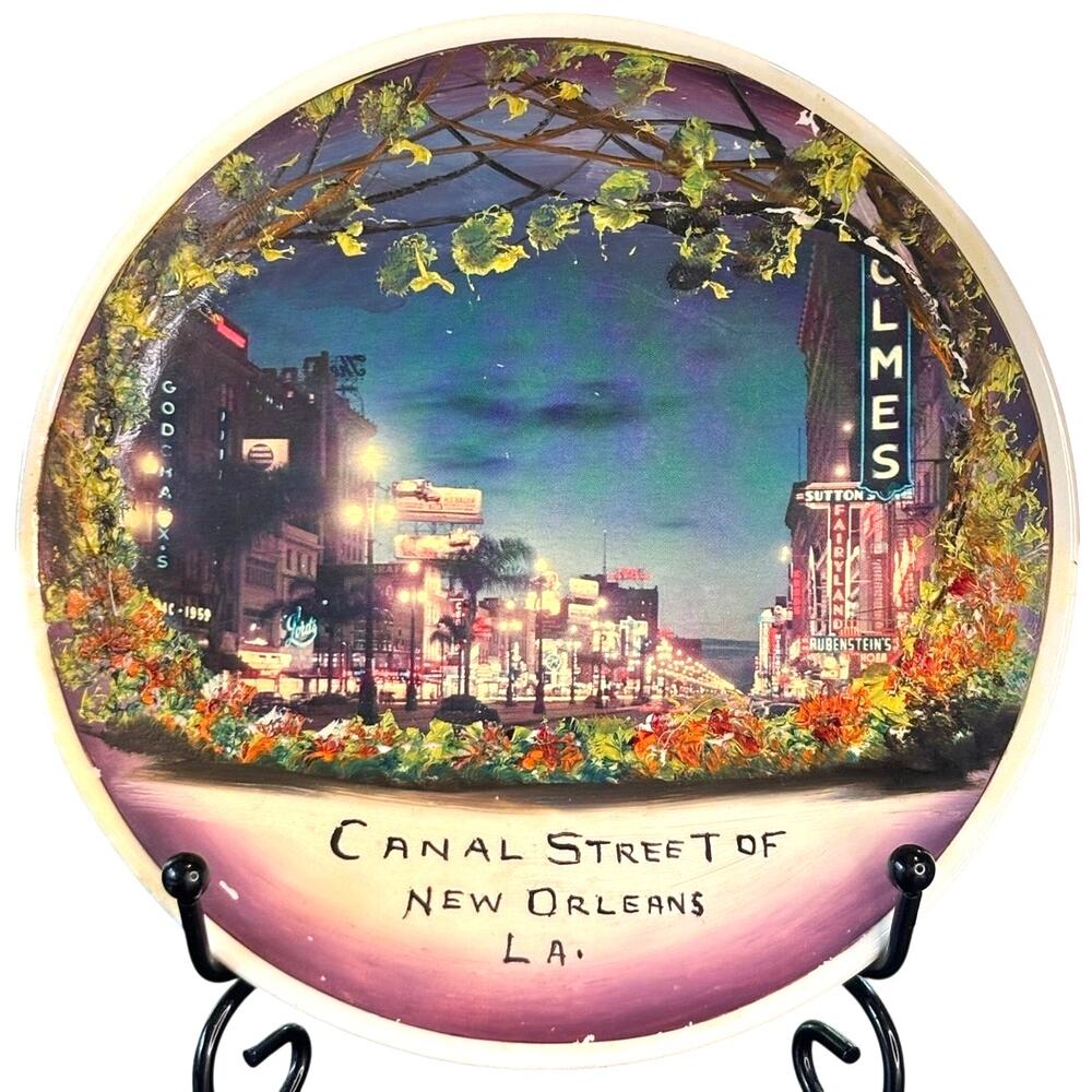 VTG MCM Canal Street of New Orleans Louisiana, Collector/Souvenir Plate, Ceramic